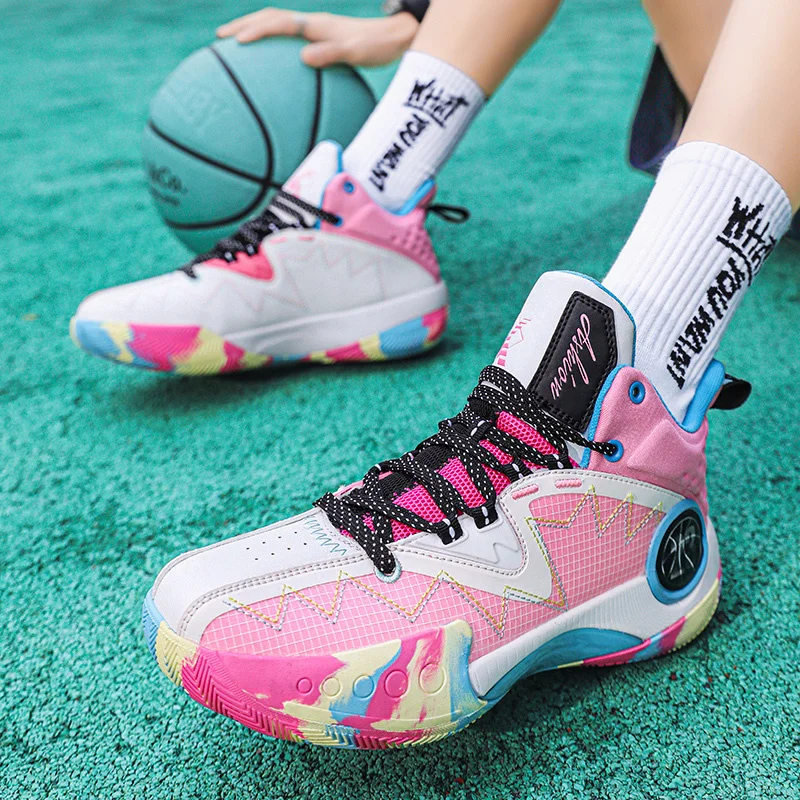 High Quality Cushioning Profession Basketball Sneakers Men Fashion Unisex Basketball Shoes Men High Top Mens Athletics Sneakers