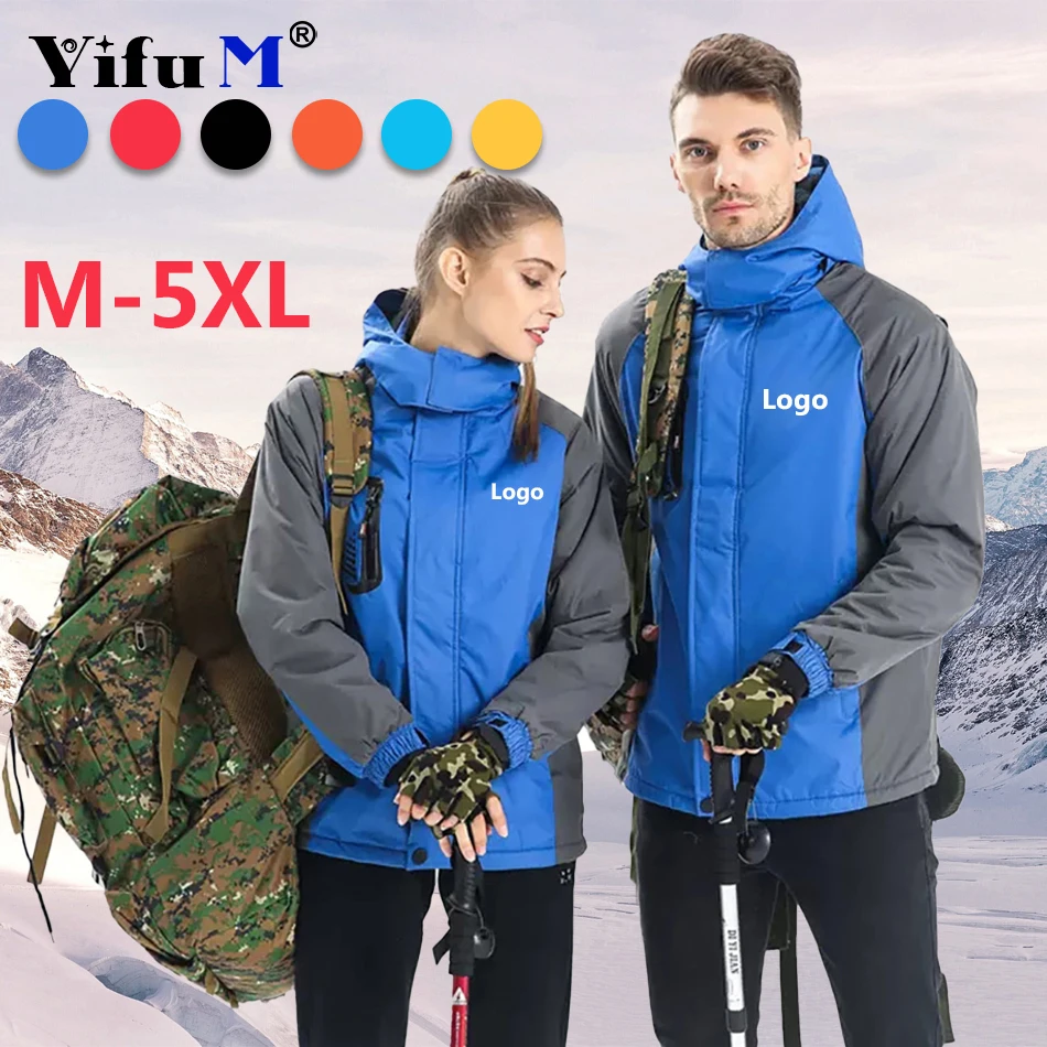 Custom Logo Hiking Waterproof Jackets Men Women Outdoor Sports Climbing Camping Fishing Hooded Coat Windbreaker Winter Jacket sports backpack waterproof large capacity 70l climbing hiking camping trekking outdoors bag rucksack