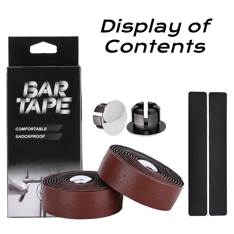 2PCS Bicycle Handlebar Tape Bicycle Road PU Artificial Leather EVA Textured Punch Strap Cycling Gear 2150x30x3mm Accessories