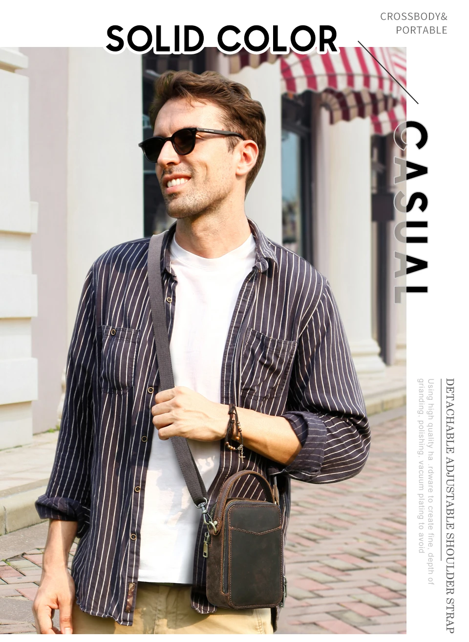 CONTACT'S männer Tasche Designer Echtes Leder Männer Kleine Schulter Tasche Vintage Umhängetasche Messenger Männlichen Geldbörse Telefon Taschen Handtasche – Detail 3