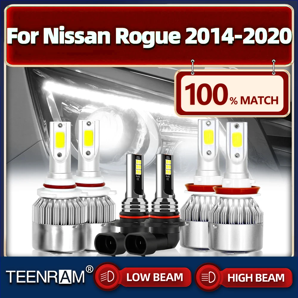 

H11 Светодиодный лампы для фар 60000LM 360W Автомобильные фары 12V 6000K Turbo противотуманные светильник для Nissan Rogue 2014 2015 2016 2017 2018 2019 2020