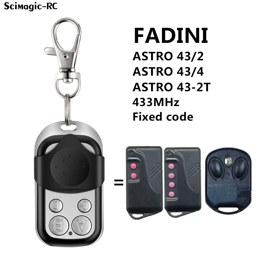 FADINI Astro-43/2 차고 문/게이트 원격 제어 교체/복제기, 433.92MHz 고정 코드