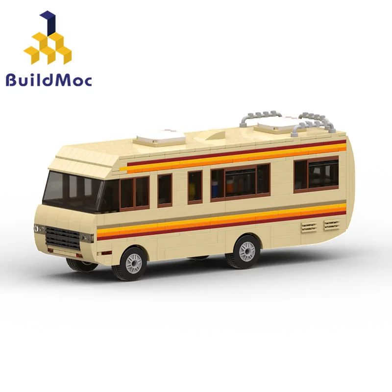 Moc New Breaking Bad Walter White Car Cooking Lab Rv Van Building Blocks Set Movie Series Pinkman Vehicle Toy For Children Gifts