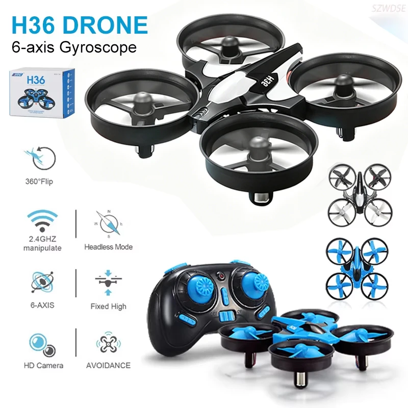 Mini Drone H36 Quadricoptère 2.4G - Gris ou Blanc