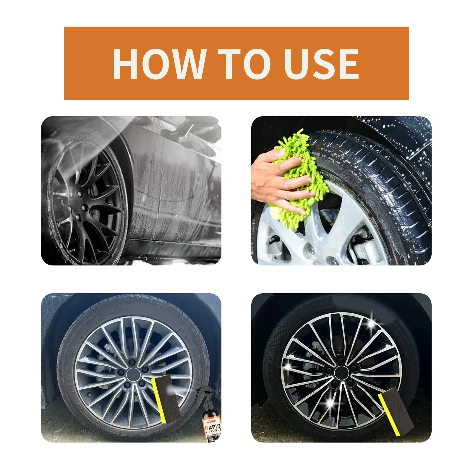 100ml Car Wheel Polishing Spray Dustproof Car Tire Brightener Long Lasting Tire Refurbishing Agent Auto Cleaning Tool