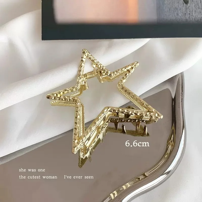 Mode Metall Stern Haar Krallen Clips für Frauen Mädchen Klemmen Korea geometrische Haar Krabben Haarnadeln Haars pangen Kopf bedeckung Haarschmuck – Detail 12