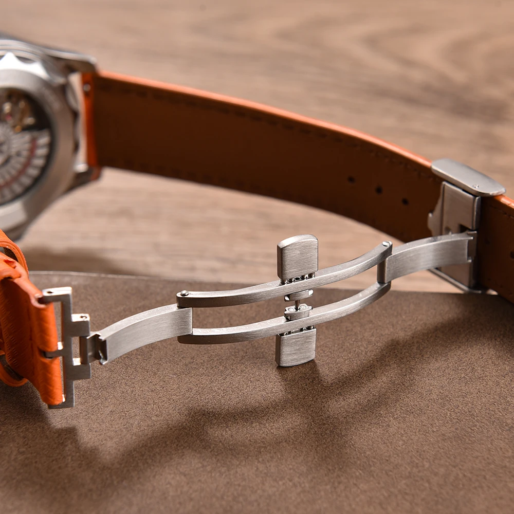 TONJETT Segeltucharmband 18 mm 19 mm 20 mm 22 mm FKM TOP + Lederbasis Gummi-Uhrenarmbänder Schnellverschluss-Dornschließe Wasserdichtes Tauchen – Detail 8