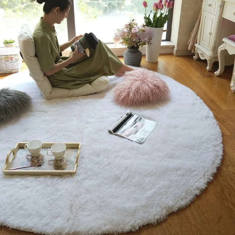 Soft Plush Round Rug Mat for Living Room Bedroom Kid Room Salon Decor plush rug,decorative carpet,plush carpet