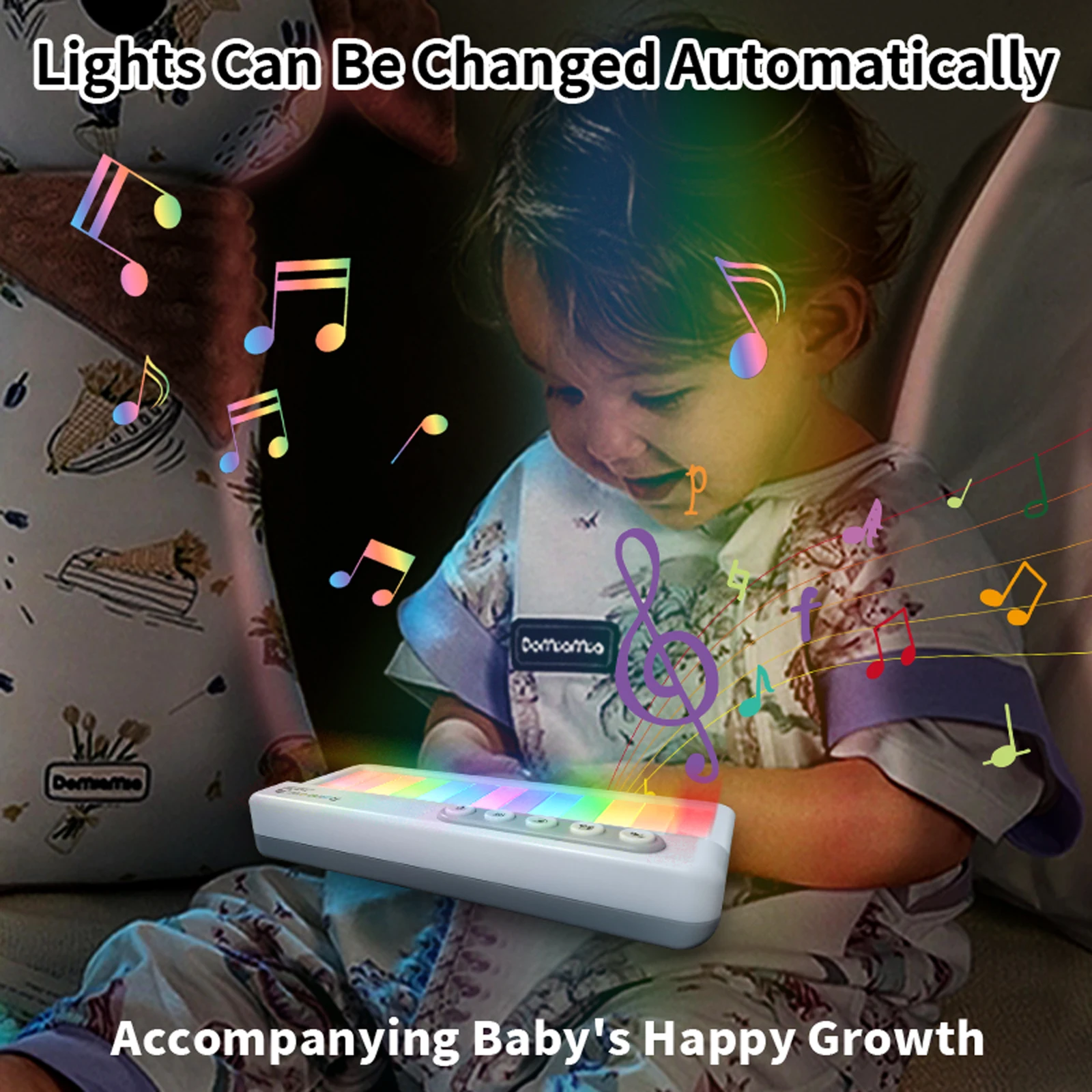 Rainbow Flashing Piano Toys Electronic Music Toys with 5 Instruments 13 Melody Portable Keyboard Toys Educational Toys for Kids 5