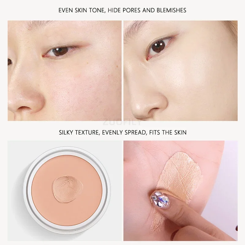Concealer Foundation Cream Waterproof Lasting Deep Complexion Dark Circles Acne Marks Cover Spot Moisturize Face