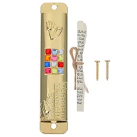 Metal Mezuzah Scroll Ornament Religious Judaica Door Scroll Jewish Mezuza Holy Plaque Retro Ornament 1