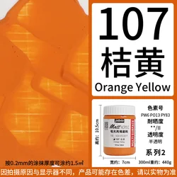 Vibrant Waterproof Matte Acrylic Paint - 300ML for Hand - Painted Wall Art & DIY Graffiti (Orange Yellow)