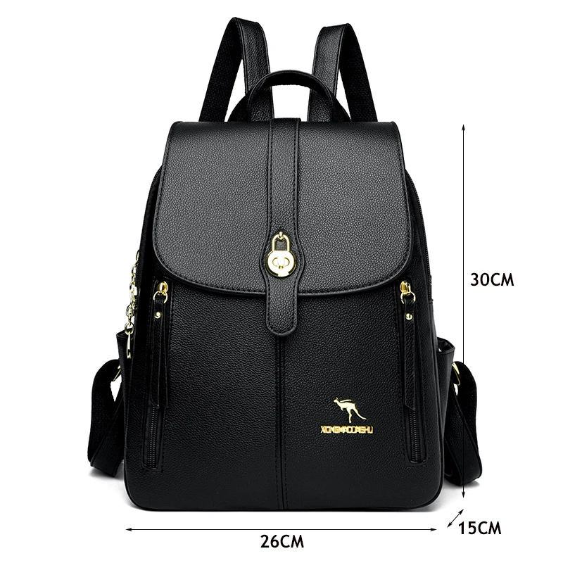 Fashion Backpacks Women Brand Ladies Leather Rucksack High Quality Back Pack Female Travel Bagpack Large Capacity School Bags