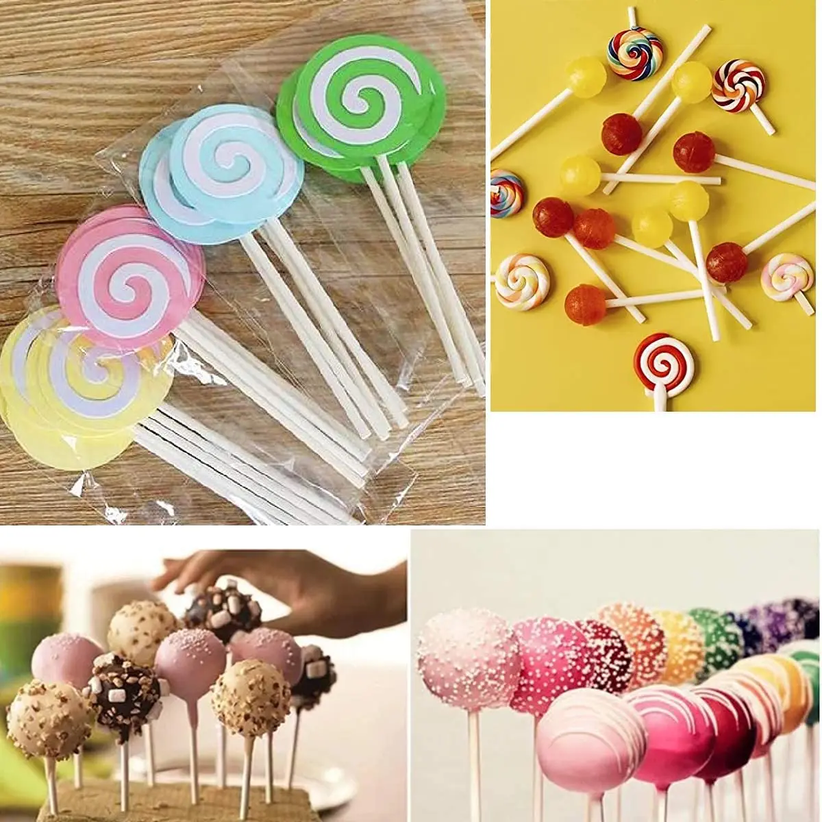 50/100Pcs/set Plastic Lollipop Stick Safe White Cake Pop Sucker Sticks For Chocolate Sugar Candy Lollypop DIY Mold Bakeware Tool