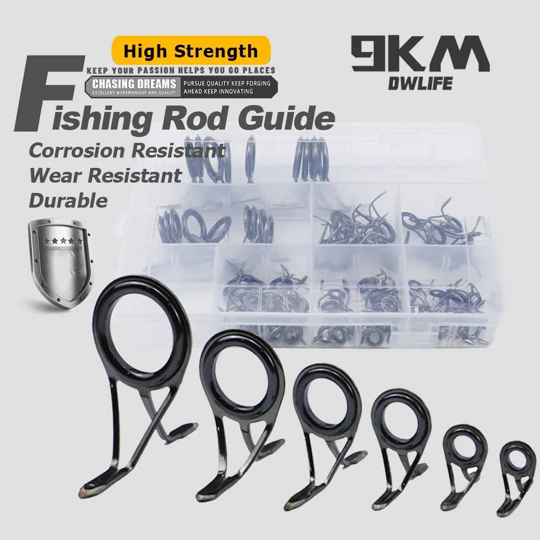 9KM Angelrute Guide 8 ~ 120Pcs Spinnrute Reparatur Kit Edelstahl Casting Rod Gebäude Keramik Ring stange Ersatz Set