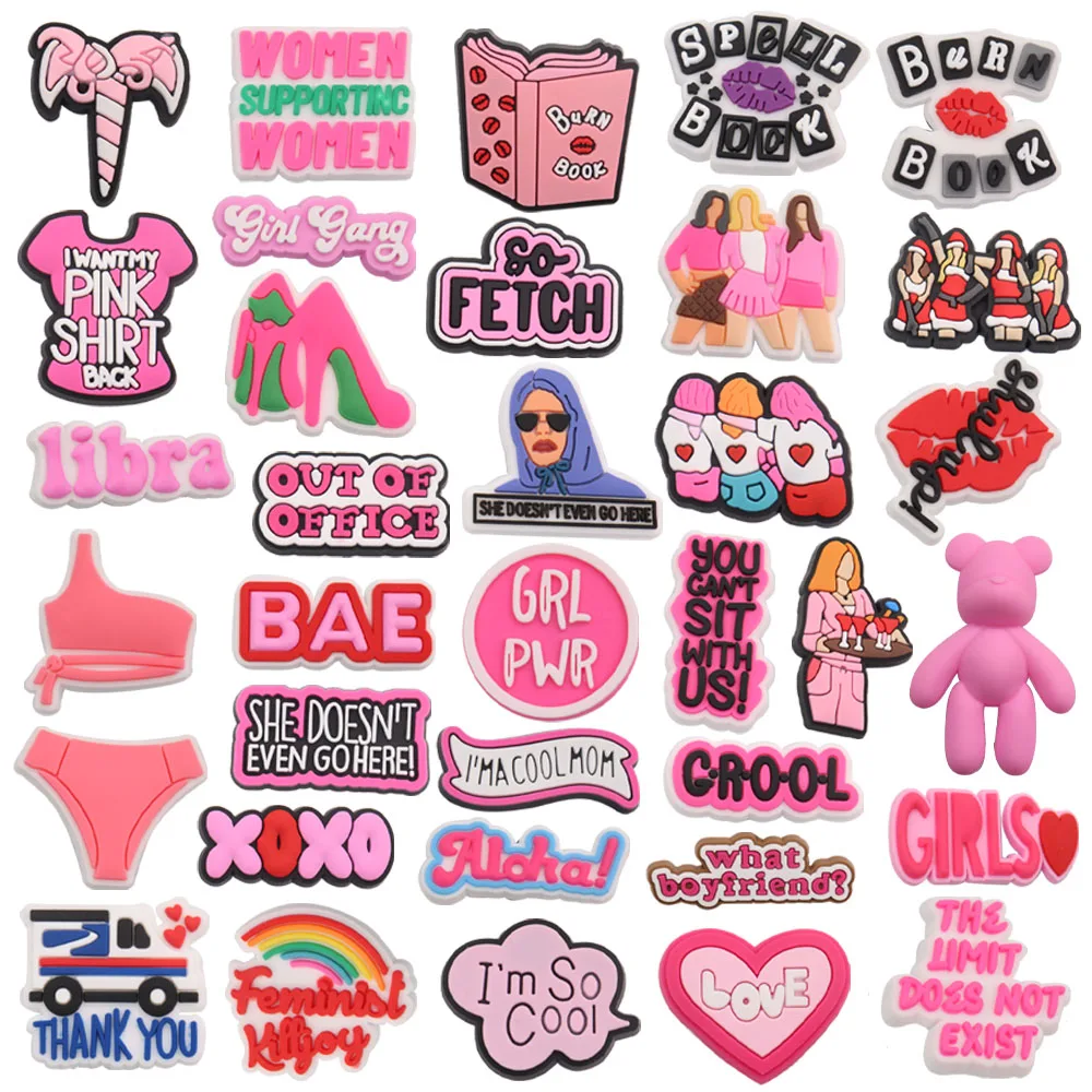 

1pcs PVC Shoe Charms Buckle Clog Girl Limit Dose Not Exist Cool Libra Sandals Shoes Decoration Fit Wristbands Holiday Present