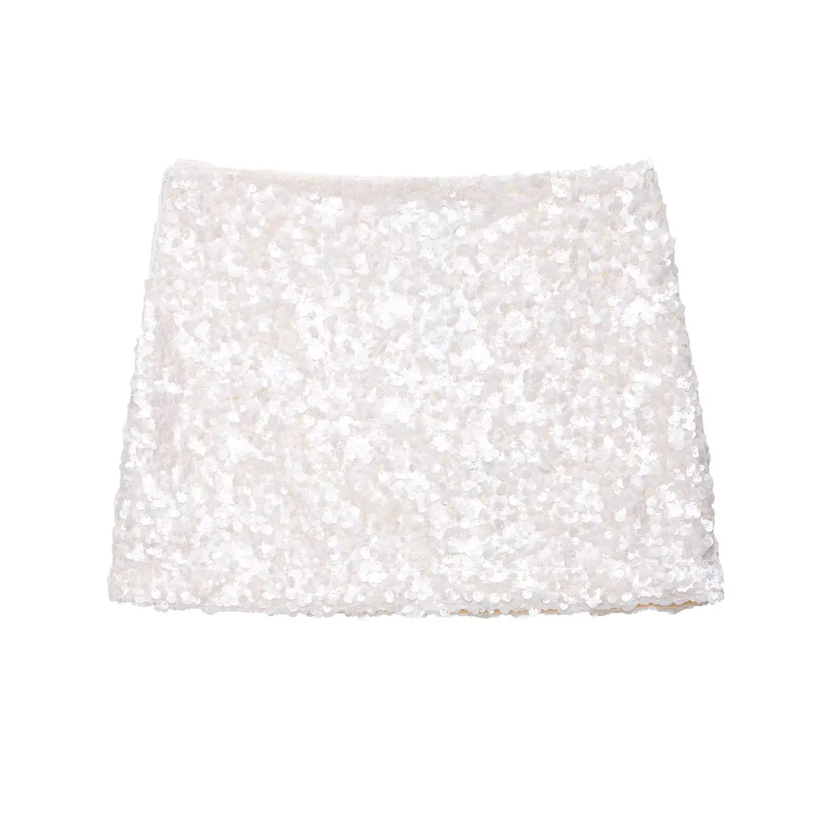 DUOPERI Women Y2K With Sequined Solid A-Line Mini Skirt Side Zipper High Waist Female Chic Lady Casual Skirts