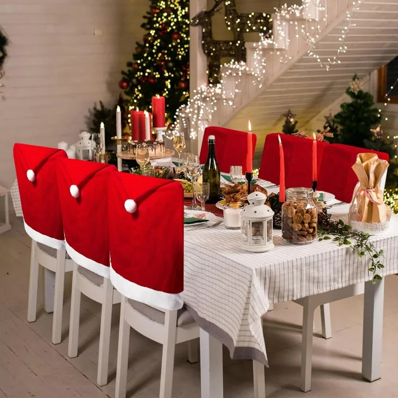 Red Christmas Chair Covers – Soft Non-Woven Seat Covers 4