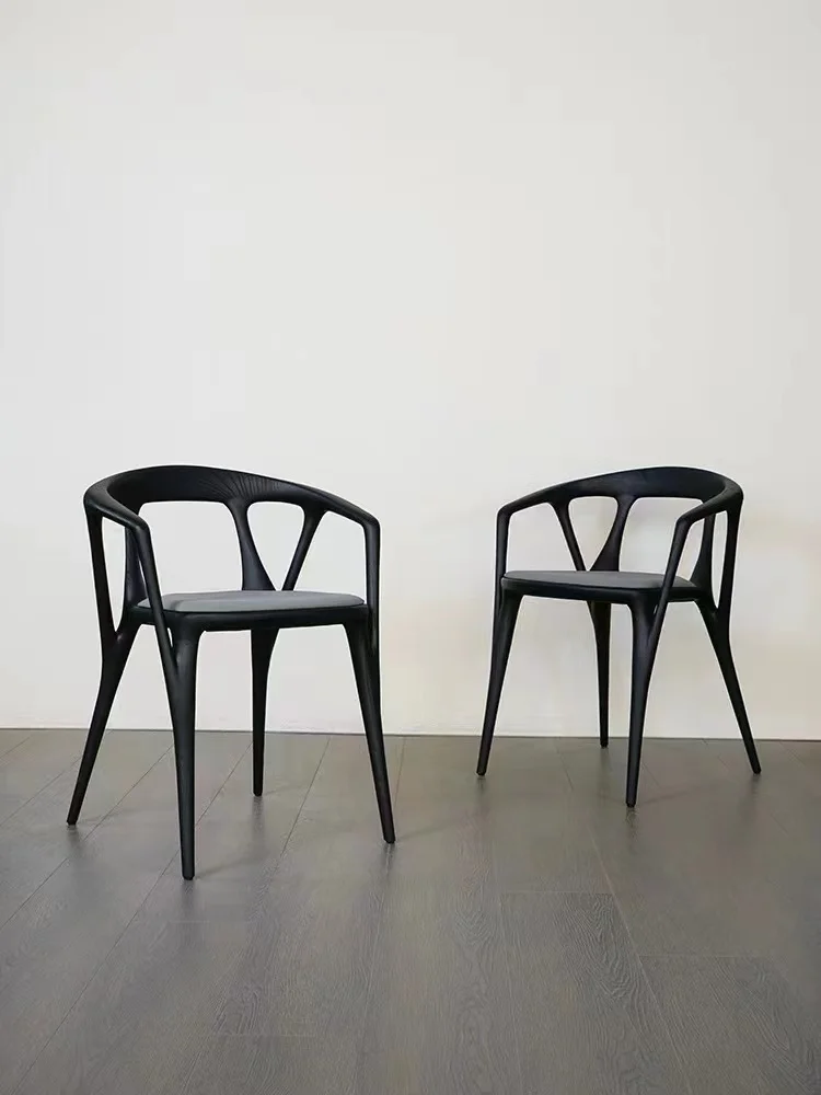 

Обеденные стулья из белого вощеного дерева, кофейные стулья в нордическом минималистическом стиле, маленькие спинки стульев