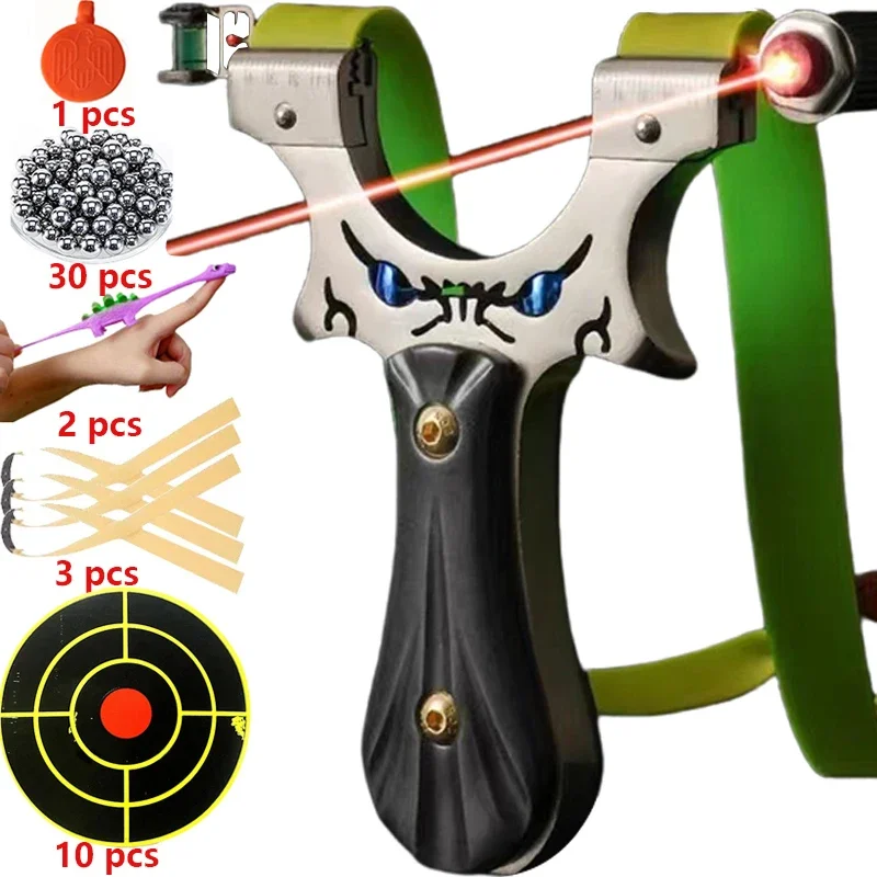 

Stainless Steel Laser Slingshot Monster Double Clip Sling Shot Outdoor Hunting and Shooting High-precision Training Package