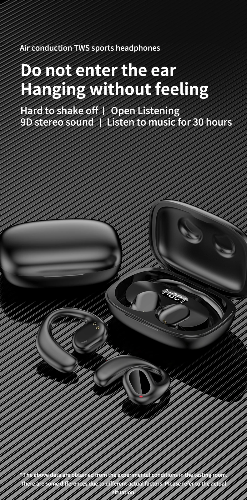 Description Picture 2 of itemBluetooth Earphones Conduction Open Ear Hook Wireless Sport Headphone HiFi Stereo Waterproof Noise Reduction Headset
