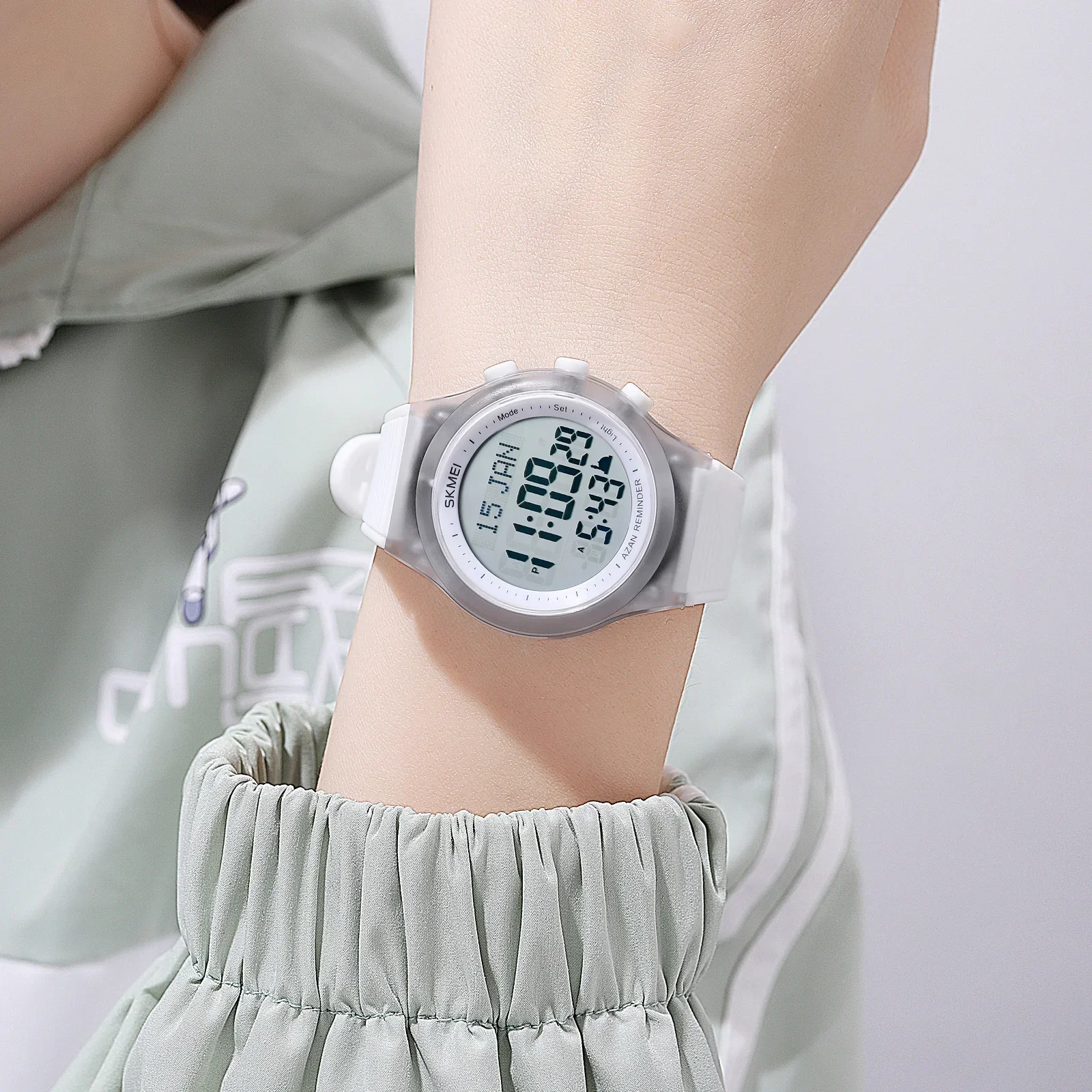 Skmei 1981 Watch for Prayer with Qibla Compass Adhan Alarm Hijri Islamic Wrist reloj hombre Back Light Muslim Azan Men Watches 3