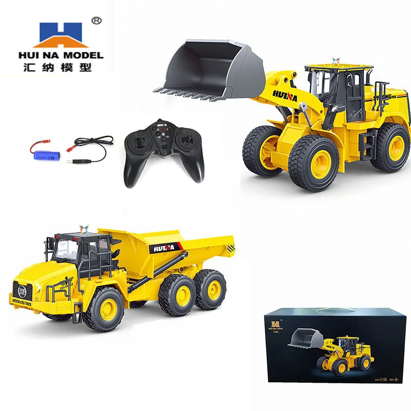 

Huina 1553 1552 RC Truck Dumper Excavator Tractor Loader 1/16 Scale Remote Control Engineer Car Machine Toys For Boys Gift