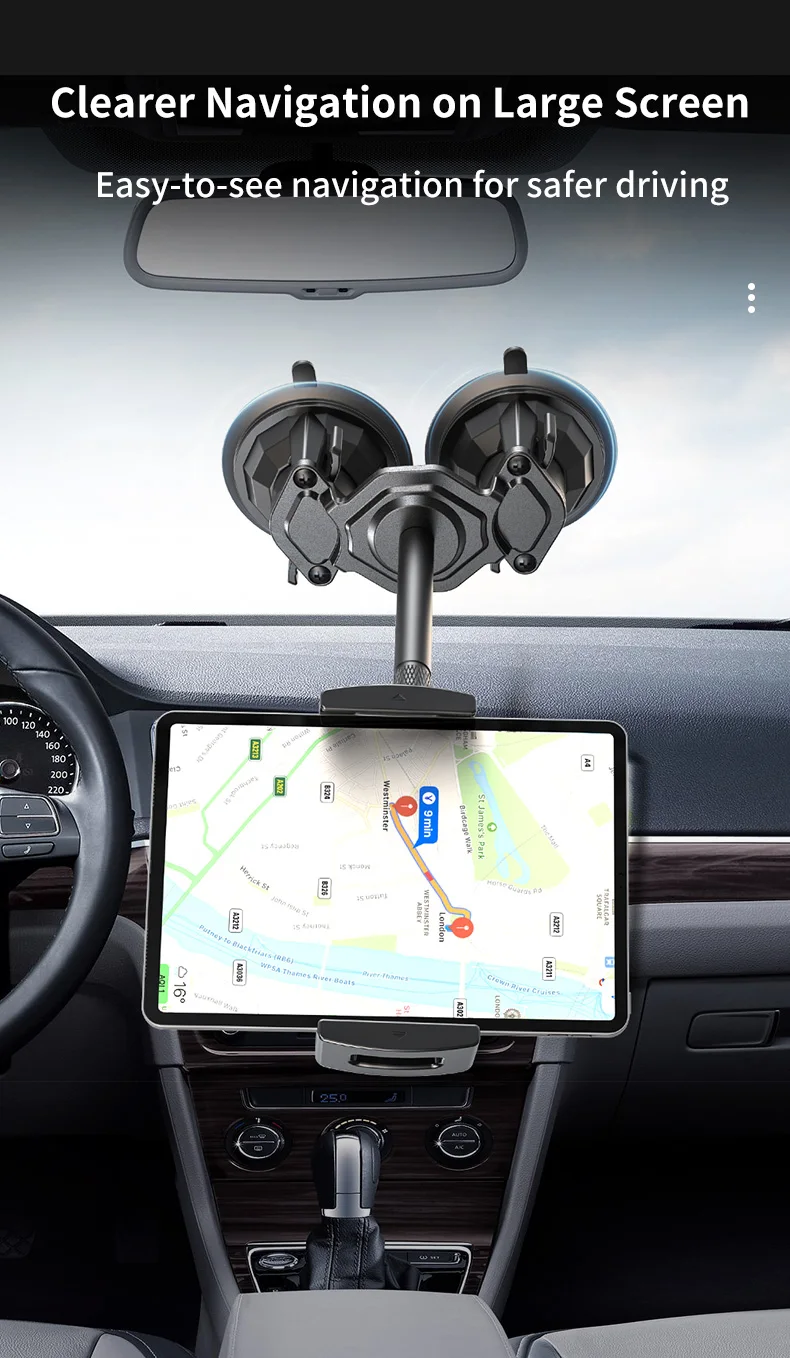 Dual Suction Cup Mount Tablet Holder, PC