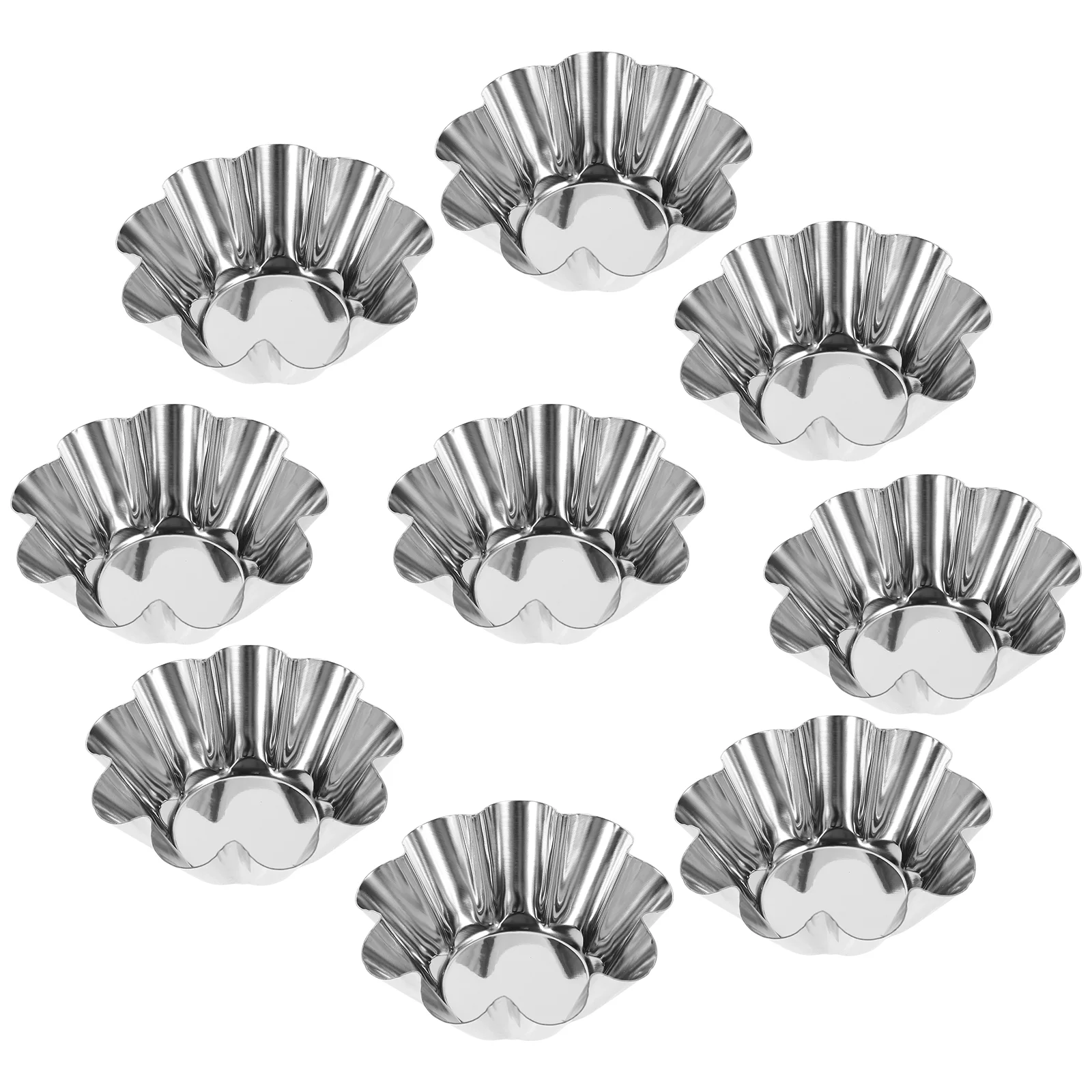 Cake Mold 6pcs 12pcs Carbon Steel Egg Tart Molds Nonstick Flower Shape Cupcake Muffin Pudding Mould Tartlets Cracker Tray
