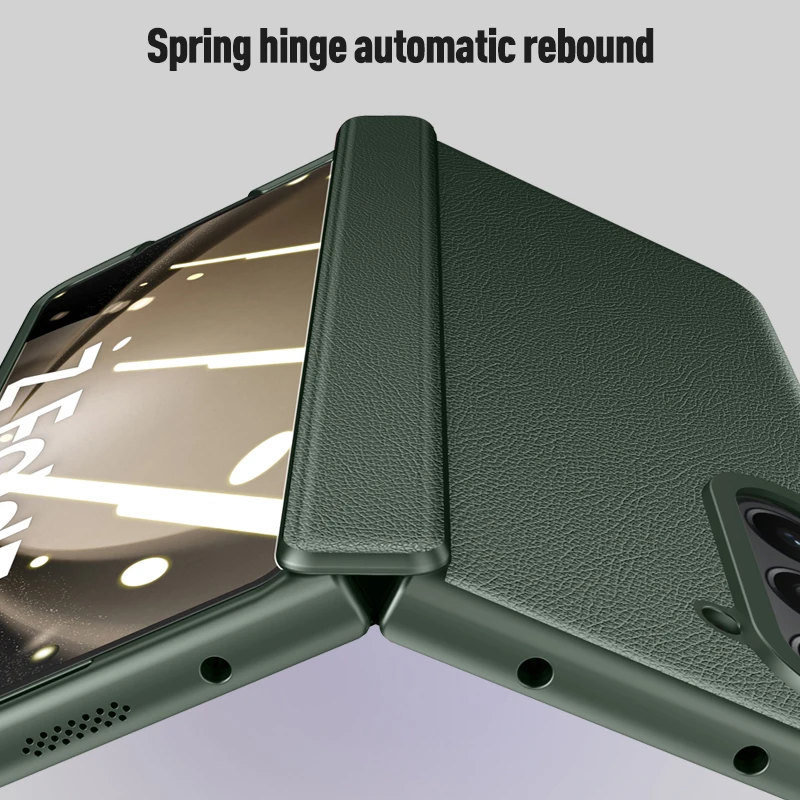 For Samsung Galaxy Z Fold 5 Case Skin Friendly Matte Leather Folding Hinge With Tempered Film All inclusive Shockproof Hard Case