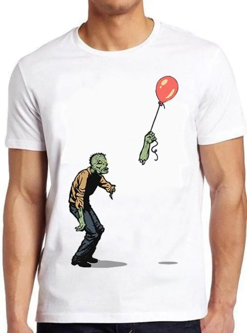 

Zombie Banksy Girl Heart Balloon Halloween Design Meme Gift Tee Gamer Cult Movie Music T Shirt 844 Black