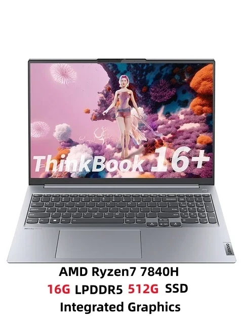 Lenovo thinkbook 16+ Notebook 2023 AMD ryzen7 7840H RTX4050 16GB/32GB Cölöpverő 512G/1T/2TB SSD 16-inch 2.5K 120hz Hamis színben tüntet fel Jegyzetblokk PC