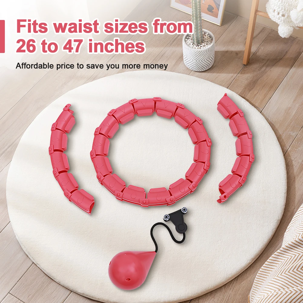 2Pcs Smart Circles 24 Sections Weighted Circle with Auto-Spinning Ball Adjustable Circles Ring for Fitness Workout Weight Loss