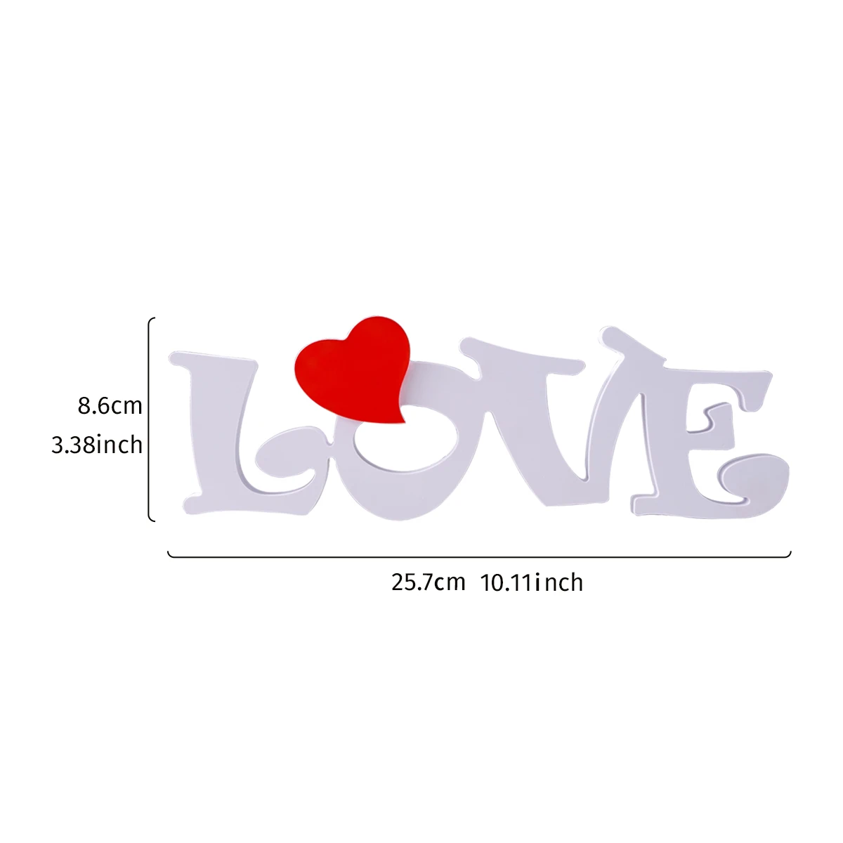 1PC, Valentine's day, a decorative item with a snowboard letter "LOVE" and a red heart decoration