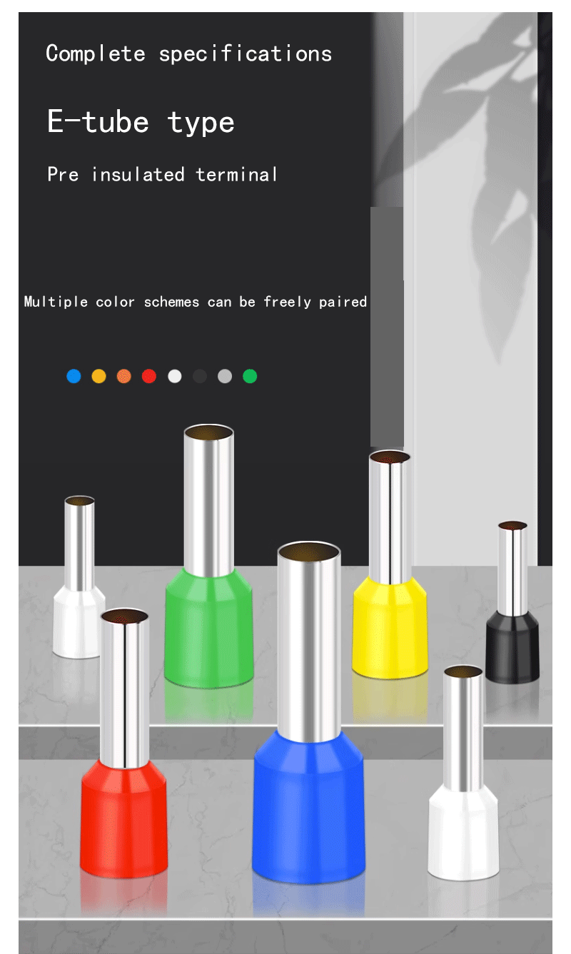 Description Picture 3 of item1000pcs/Pack E1508 E1510 E1512 E1518 Insulated Ferrules 1.5mm²Terminal Block Cord End Wire Connector Electrical Crimp Terminator