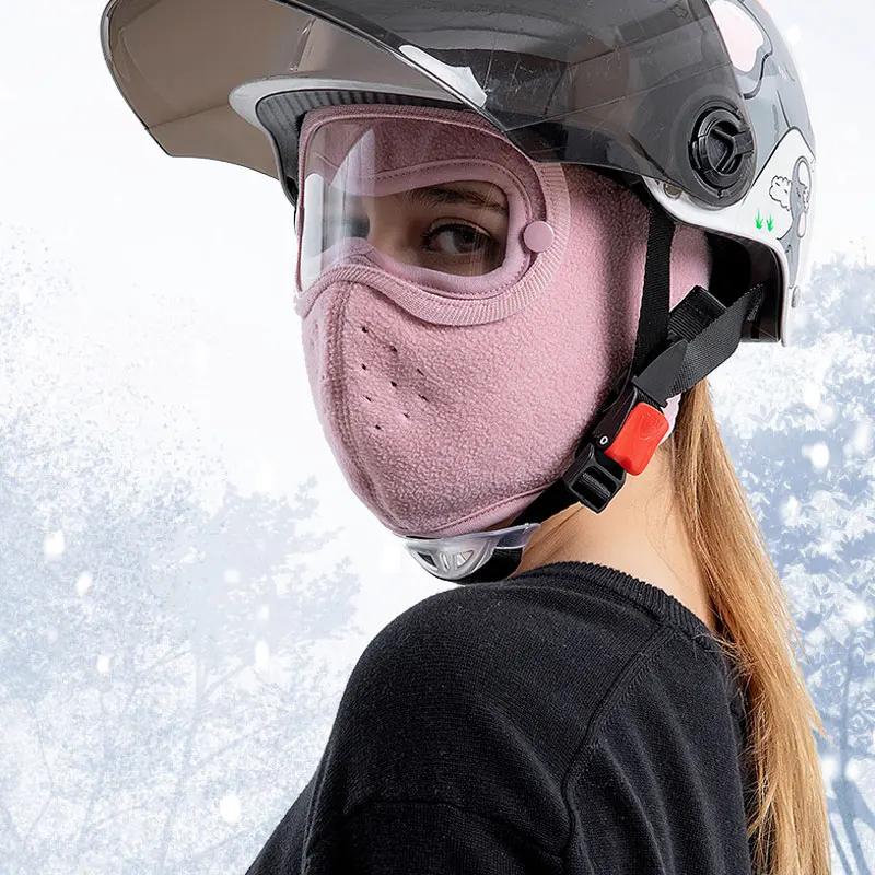 Winter Warm Motorcycle Face Mask Anti-dust Windproof Full Face Cover Hat Neck Helmet Ski Mask Goggles Hood Cover