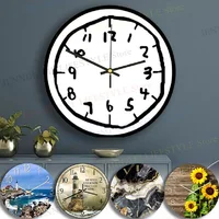 Creative White Acrylic Wall Clock 12 Inch Silent Watch Clock Wall Mount for Living Room Beach Hanging Wall Clock Home Decoration 1