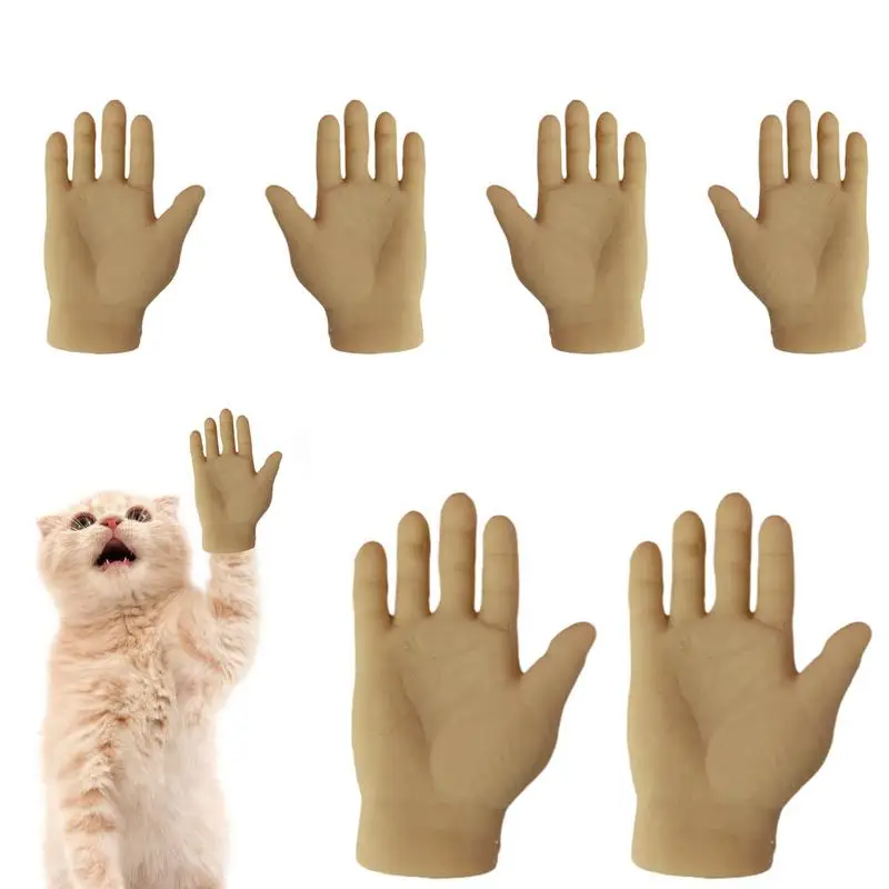 Funny Hands For Cats Dog Toy Finger And Hand Silicone Mini Finger Puppets Fake Hand Toy Hand Puppet Dogs Funny Interactive Toys