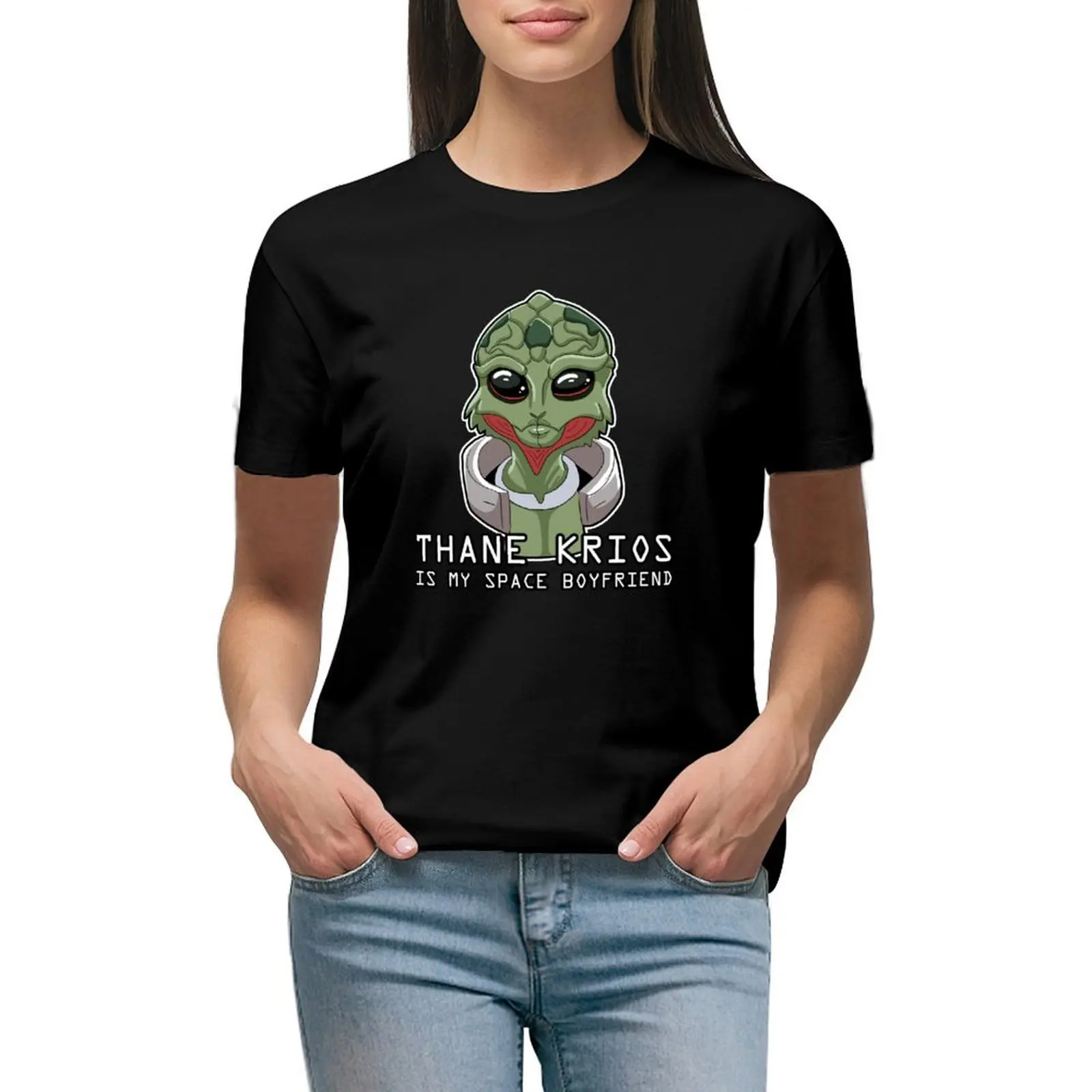 

Thane Is My Space Boyfriend T-shirt tops lady clothes black t-shirts for Women