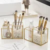 Glass Makeup Brush Box Holder Jewelry Box Pencil Bucket Makeup Organizer Desktop Cosmetic Storage Box Pearls Barrel  ZM827 1