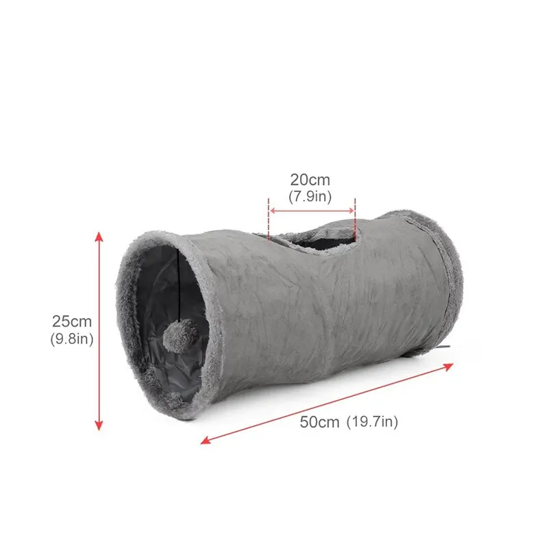 Collapsible Cat Tunnel Tube Play Tent Cat Toy Indoor Puppy Plush Ball for Exercising Hiding Training Pet Interactive Supplies cat tunnel toy