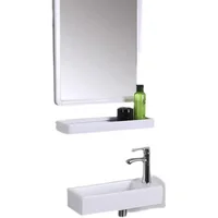 Small Size Mini Tabletop Basin Washbasin Wall Mounted Washbasin Small Wall Mounted Basin Extremely Narrow and Slender 1