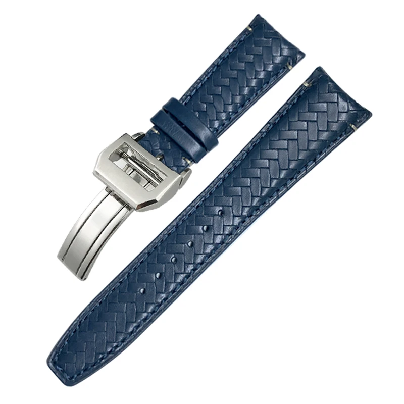 20mm 21mm 22mm Real Leather Woven Watchband Fit for IWC Big Pilot