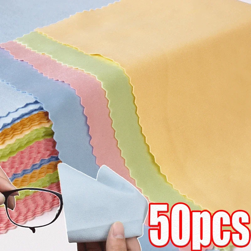 1-50PCS Soft Microfiber Cleaning Cloth High Quality Chamois Glasses Cleaner for Glasses Cloth Len Phone Screen Cleaning Wipes 2