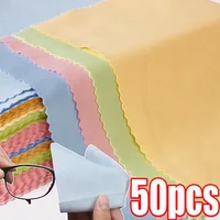 1-50PCS Soft Microfiber Cleaning Cloth High Quality Chamois Glasses Cleaner for Glasses Cloth Len Phone Screen Cleaning Wipes 2