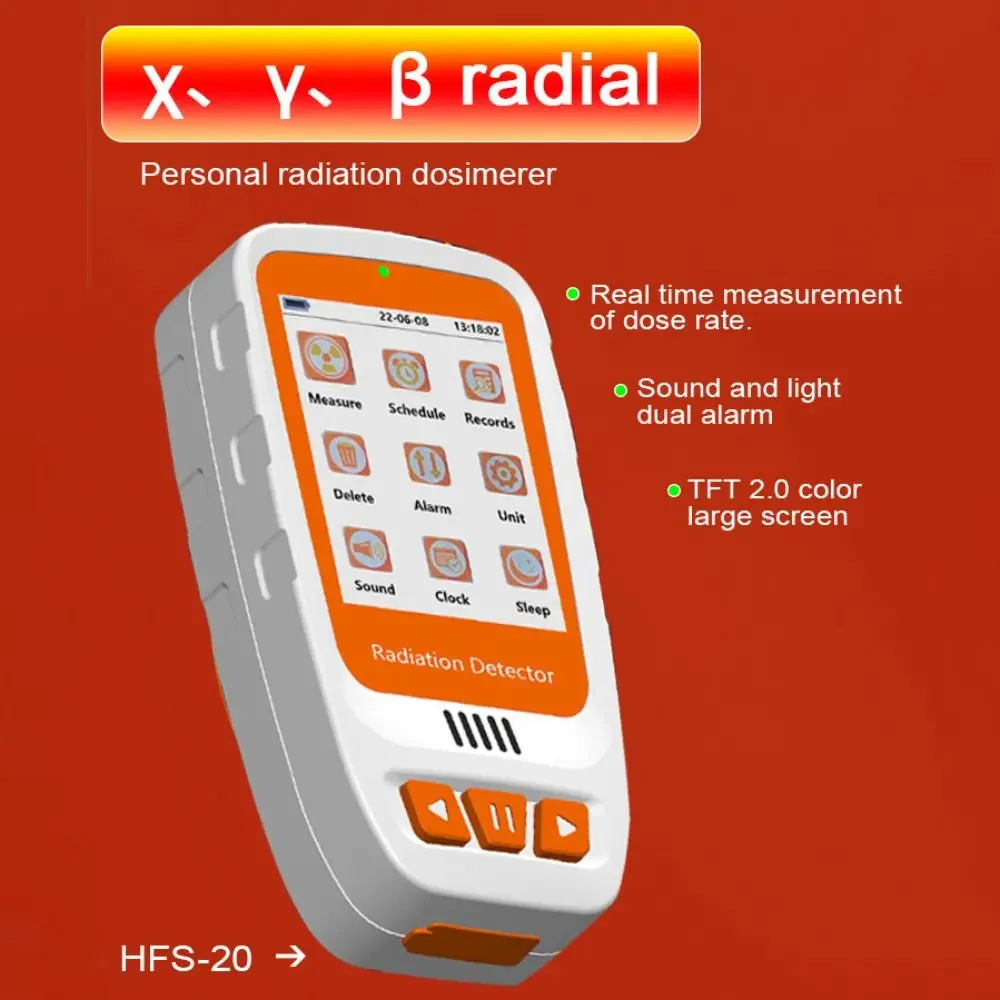 

HFS-20 Beta Test Nuclear Radiation Detector High Precision X-Ray Test Geiger Counter Portable Handheld Radioactive Tester