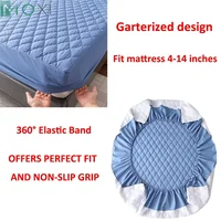 100% Waterproof Thicken Mattress Protector Cover Non-slip Fitted Bed Sheet Pad Bed Cover Single Double Bed Queen King Size 1Pc 4
