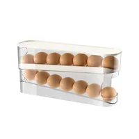 Slide Type Egg Carton Double Automatic Egg Roller Refrigerator Side Door Egg Storage Kitchen Countertop Egg Holder 6