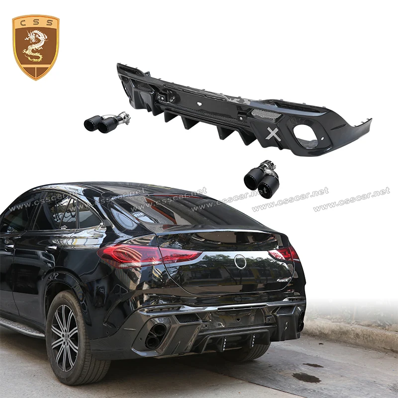 

Car Rear Bumper Blade Lip Spoiler Splitter Guard Protect Cover For Benz GLE Couple 2020 2021 2022 Larte Style Exterior Parts