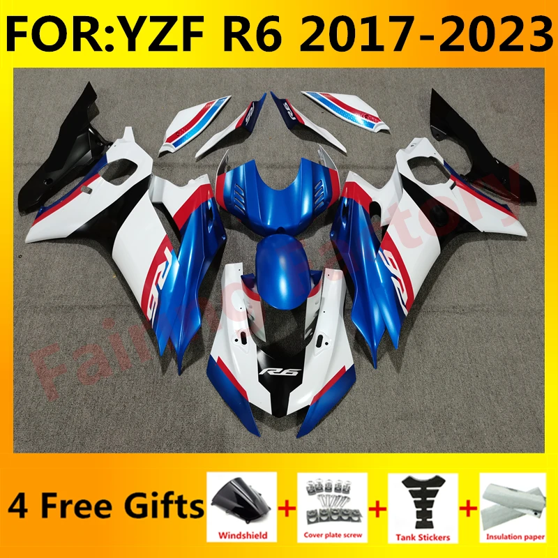 

NEW ABS Motorcycle Fairing Kit fit For YZF R6 YFZ-R6 2017 2018 2019 2020 2021 2022 2023 Bodywork Fairings kits set blue white